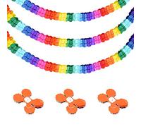 6 Piezas Guirnalda de Papel de Colores 3 Metros Guirnaldas de Papel Multicolor Cuatro Hojas Trébol de Guirnalda para Banquetes Fiestas de Cumpleaños Reuniones Carnaval Bodas