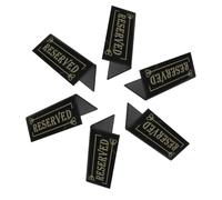 6 Piezas Letrero de Mesa Reservada Acrílico Doble Cara Negro | Diseño Contemporáneo, Resistente al Agua Óxido, Uso en Ceremonias y Fiestas, Formato Compacto