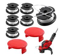 6 Piezas Línea de Bobina de Repuesto para Ein-hell GE-CT 18/28 Li y GE-CT 18/28 Li TC, Bobina de Hilo de Repuesto para Desbrozadora para Einhell GE-CT 18/28 Li, Longitud 5 m Ø 1,6 mm(6 Bobinas+2 Tapa)