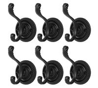 6 Piezas Perchas de Ganchos Metálicos Ganchos Percheros de Pared Vintage Perchero de Ganchos de Pared Rústico Ganchos Colgadores para Ropa Bolsa Sombrero Cocina Baño Dormitorio Con Tornillos (Negro)