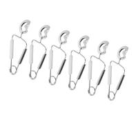 6 Piezas Pinza de Servicio Resorte, Mango Ergonómico | Acabado Plata, Bordes Suaves y Agarre Cómodo, para Verduras, Ensalada, Ostras y Uso Interior