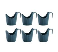 6 Piezas Portavasos de Papel Antiescaldaduras, Oficina y Té | Plástico Azul, Mango Integrado y Bordes Redondeados, para Vasos de Papel y Máquinas Expendedoras
