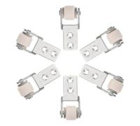 6 Piezas Rueda Guía de Nylon Galvanizado, Color Claro, Silenciosa | Repuesto para Cajones y Mesas, Mejora Estabilidad y Movilidad, Instalación Sencilla, Acabado Blanco