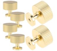 6 Piezas Tirador de Latón Macizo Dorado Modernos | Acabado Dorado Pulido, Estilo Minimalista, Reemplazo de Herrajes, para Muebles, Puertas y Reformas