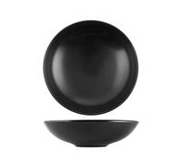 6 Platos De Cerámica Denver Negro Fondo Cm 20 H&H