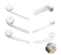 6 rollos de cinta de encaje blanco vintage de algodón, juego de 30 metros en total, surtido de ancho, borde de encaje para costura, manualidades, boda, decoración, envoltorio de regalo, encaje de