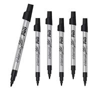 6 rotuladores permanentes BIC Intensity Metal Pro, punta fina, bolígrafos de punta redonda para madera, vidrio, plástico y metal [negro] (embalaje original - embalaje no original)