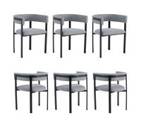 6 sillas de comedor - respaldo envolvente completo, cómodas y transpirables, estilo moderno, tejido chenilla - gris