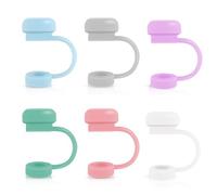 6 tapas de silicona compatibles con Stanley Cup Simple Straw Cover reutilizables para pajitas de 10 mm, tapas de popote a prueba de polvo, accesorios de vaso Stanley, 6 colores