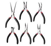 6-teiliges Mini-Zangenset mit Tasche contains Sharp-pendiente, Round-pendiente, Curved-pendiente, Steel Wire Pendiente, Needle-pendiente, Top-cutting Pendiente for DIY, Professionals,Maintenance