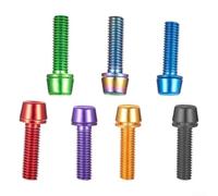 6 tornillos de vástago de bicicleta de acero inoxidable chapado en titanio | Tornillos M5 x 18 mm para manillar de bicicleta de montaña, juego de sujetadores coloridos para mantenimiento y actualización