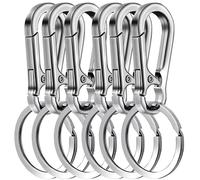 6 uds mosquetón Clip llavero mosquetón de Metal forma llavero llavero Clips gancho soporte organizador para buscador de llaves de coche Negro