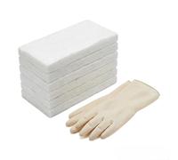 6 Unidades de Lana de Cerámica con 1 Par de Guantes de Goma, 30x10x1,3 cm Fibra Cerámica, Esponja de Chimenea de Mesa Prolonga la Vida Útil del Fuego, Ceramic Wool para Bioetanol Chimeneas de Mesa