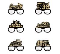 6 unids/set 18 21 30 40 50 60 70 y 80 años gafas de papel 3D fiesta de cumpleaños decoración de Carnaval serie de productos 70 years 6 PCS