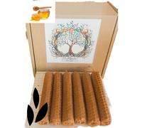 6 Velas de Cera de Abeja Hechas a Mano con Canela para Rituales de Prosperidad y Protección - YA-DECOREGALOS