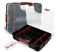 6 x caja de surtido siwitec con 16 compartimentos y 6 separadores ajustables, caja de surtido para piezas pequeñas, organizador de herramientas, almacén de piezas pequeñas, 38 x 29 x 6,5 cm