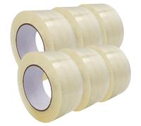 6 x Cinta Adhesiva de Embalar Transparente 48mm x 120m - Polipropileno Reforzado con Adhesivo Ultra-Fuerte, para Cajas Pesadas/Mudanzas/Logística, Compatible con Encintadoras Profesionales