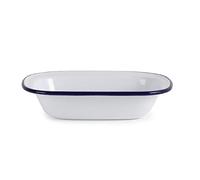 6 x Olympia esmalte plato para tartas rectangular 50 x 180 x 135 mm fuente para horno de cocina