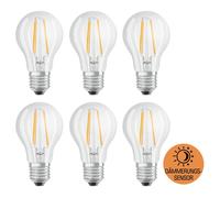 6 X Osram LED Filamento A60 6,5W = 60W E27 Transparente Blanco Neutro 4000K