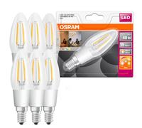 6 x Osram LED Filamento Vela 5W=40W E14 Clara WarmGlow 2200K-2700K Regulable