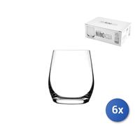 6 X Vasos De Vidrio Transparente Para Vino O.F. Cl37 Rcr