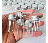 60/100 Uds. Botellas de vidrio pequeñas de 8ml con tapas de rosca plateadas 22 × 40mm frascos pequeños vacíos manualidades DIY viales decorativos botella transparente 108 pieces