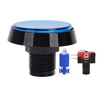 60 Mm Botón Plano Redondo Grande Luz LED Interruptor de 3 Pies Máquina de Grúa Suministros para Consola de Juegos (Azul+LED+Interruptor de Tres Patas)