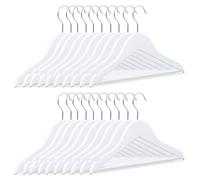 60 perchas de madera para ropa infantil, con gancho giratorio de 360°, perchas de madera para niños, dimensiones: 18 x 30,5 cm, juego de perchas, color blanco