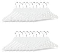 60 perchas de madera, perchas para armario, para camisas y pantalones, giratorias 360°, diseño clásico, dimensiones de la percha (ancho x alto): 23 x 44 cm, perchas de madera, color blanco