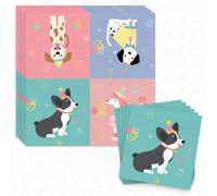 60 servilletas decorativas de cumpleaños para perros, servilletas de cumpleaños para perros, servilletas de papel para cachorros para cumpleaños, fiestas de mascotas, cumpleaños infantiles, adecuadas