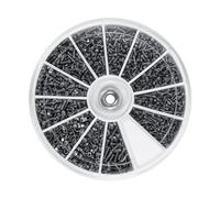 600 piezas 12 tipos de tornillos pequeños de cabeza plana con kits de surtido de nueces para relojes o sujetadores de dispositivos eléctricos (tamaño M1 M1.2 M1.4 M1.6)