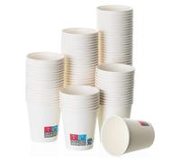 600 vasos desechables de cartón biodegradable blanco de 200 cc | Para café, infusiones o agua. Adecuados para celebraciones y oficina. Resistentes y compostables.