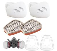 6001 Filtro para máscara respiratoria, 20 cartuchos de filtro + 2 filtros y 2 tapas, filtro de 3 m para máscara respiratoria, filtro contra vapores orgánicos, filtro de 3 m, para artesanos, bricolaje