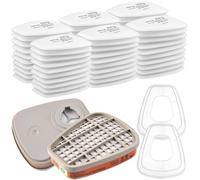 6001 Filtros de Protección Respiratoria, Filtros Algodón Particulado, Cartuchos y Filtros para Respirador Anti Polvo, Compatibles con 6100/6200 / 7501/7502 / 6502/6800 3M Filters