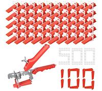 601 Piezas Kit Nivelacion Azulejos 500 Clips 2mm 100 Calzos Alicate | Material PP Resistente, Superficie Lisa, Uso Fácil, Alineación Precisa, Para Pared y Suelo