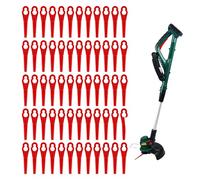 60pcs Cuchillas de Repuesto para Desbrozadora, Cuchillas de Plástico Cortacésped Cuchillas Cortador de Césped Repuesto Strimmer Replacement Blades Cuchilla de Plástico Hierba para Cortacésped, Red