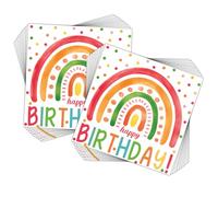 60Piezas Servilletas de Cumpleaños,Servilleta de Arcoíris Servilletas de Cóctel Desechables Colorido Servilletas Decorativas de Papel para Suministros de Fiesta de Té Almuerzo Festivo,33x33cm