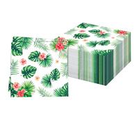 60Piezas Servilletas de Hawái Hojas de Monstera,Servilleta de Verano Plumeria Servilletas Cóctel Desechables Servilletas Decorativas de Papel para Suministros de Fiesta de Té Almuerzo Festivo,33x33cm