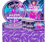 61 Piezas Decoraciones para Cumpleaños Musical y2k Grupo Femenino,Vajilla para Fiestas de Demone,SANYUANHE Fiesta Temática Kpop Musical Papel Vasos Servilletas Manteles