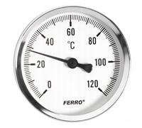 63 mm 0 - 120 C, indicador de temperatura de aceite térmico, 1/2 pulgadas, termómetro de entrada trasera