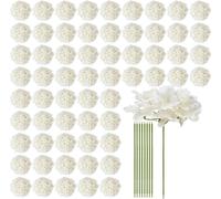 65 flores artificiales de hortensia de seda, con un tamaño de 9.8 pulgadas, para arreglos florales, color blanco