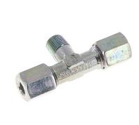 6L y M10x1 (con) Accesorio de corte en T de acero galvanizado con rosca macho 315 bar ISO 8434-1