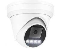 6MP Full Color Night Vision Turret Dome IP Camera with Visible White LED Lights, 2.8mm Wide Angle, Outdoor Built in Mic, Plug and Play Compatible with Hikvision, Uniview NVR and Blue Iris