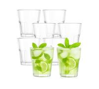 6pcs AcríLicos Transparentes Irrompibles, Vasos Plastico AcríLicos Premium Duro Reutilizable de 300ml, Vasos de CóCtel Apilables Para Picnic En Casa Aptos Para Lavavajillas Navidad (Transparente)