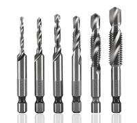 6PCS Brocas Roscadoras para Metal, HSS Macho de Roscar Punto Espiral Perno | Métrico Brocas M3-M10, Brocas Hexagonales para Taladrar y Enroscar en Metal, Madera, Plástico