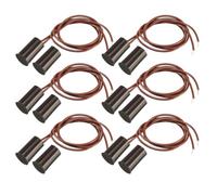 6pcs Marrón Interruptores Magnéticos de lengüeta con Sensor de Contacto de Puerta de Ventana de Seguridad con Cable Empotrado, (Imán Cerca - conectar Circuito, imán lejos - Romper Circuito)