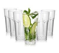 6PCS Vasos Transparentes Irrompibles, Vasos Plastico Acrílicos Premium Reutilizables de 420ml, Vasos de Cóctel Apilables de 13.5 OZ para Picnic en Casa Aptos para Lavavajillas