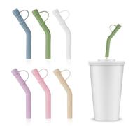 6uds Puntas de Silicona para Pajitas con Tapa Protectora, Punta Extensora Reutilizable para Pajitas de Diámetro Exterior de 8-9mm Puntas de Codo para Pajitas Compatibles con Stanley Pajitas