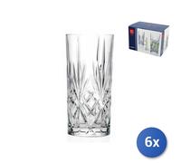 6x Bicchieri De Vidrio Transparente Melodia Base Alta Cl36 Rcr