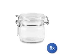 6x Bormioli rocco Fido Envase Redondo Vidrio Transparente 83MM, 94MM, 6 Pzas.